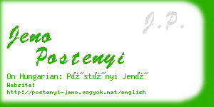 jeno postenyi business card